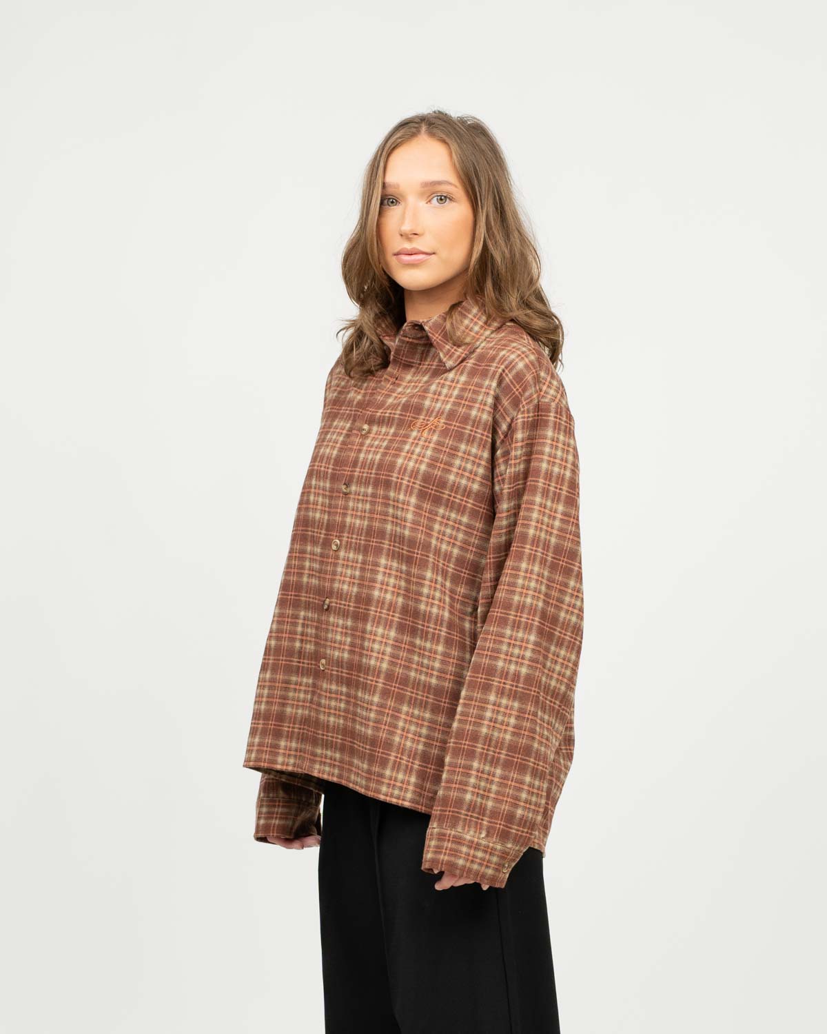 Checkered flannel shirt Bordeaux